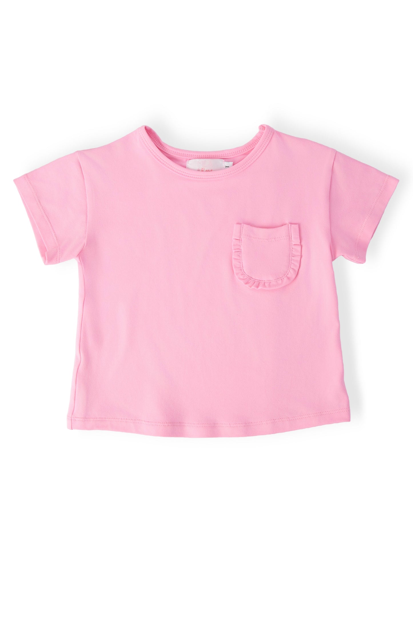 Bubblegum Pink Ruffle Pocket Tee
