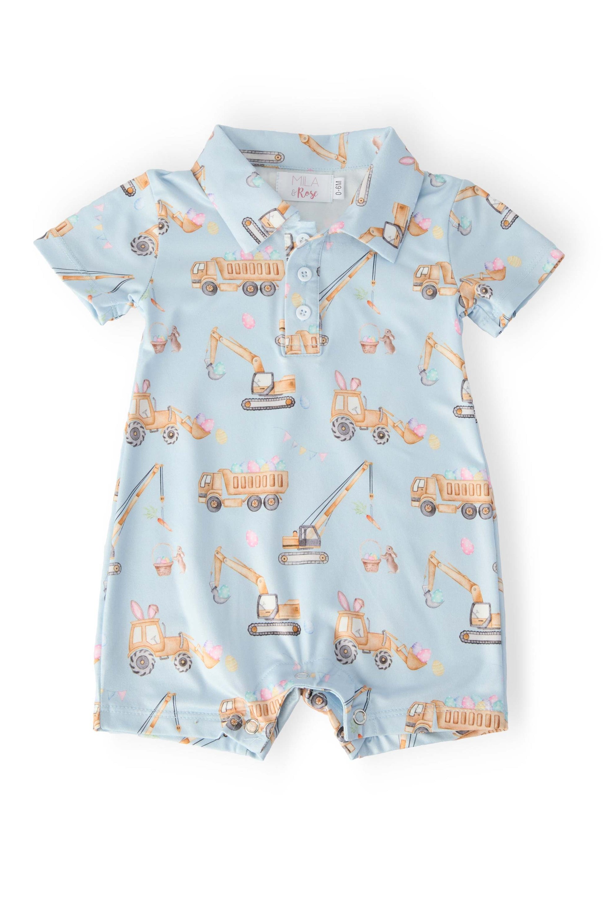 Bunny Builders Polo Shorty One-Piece front view