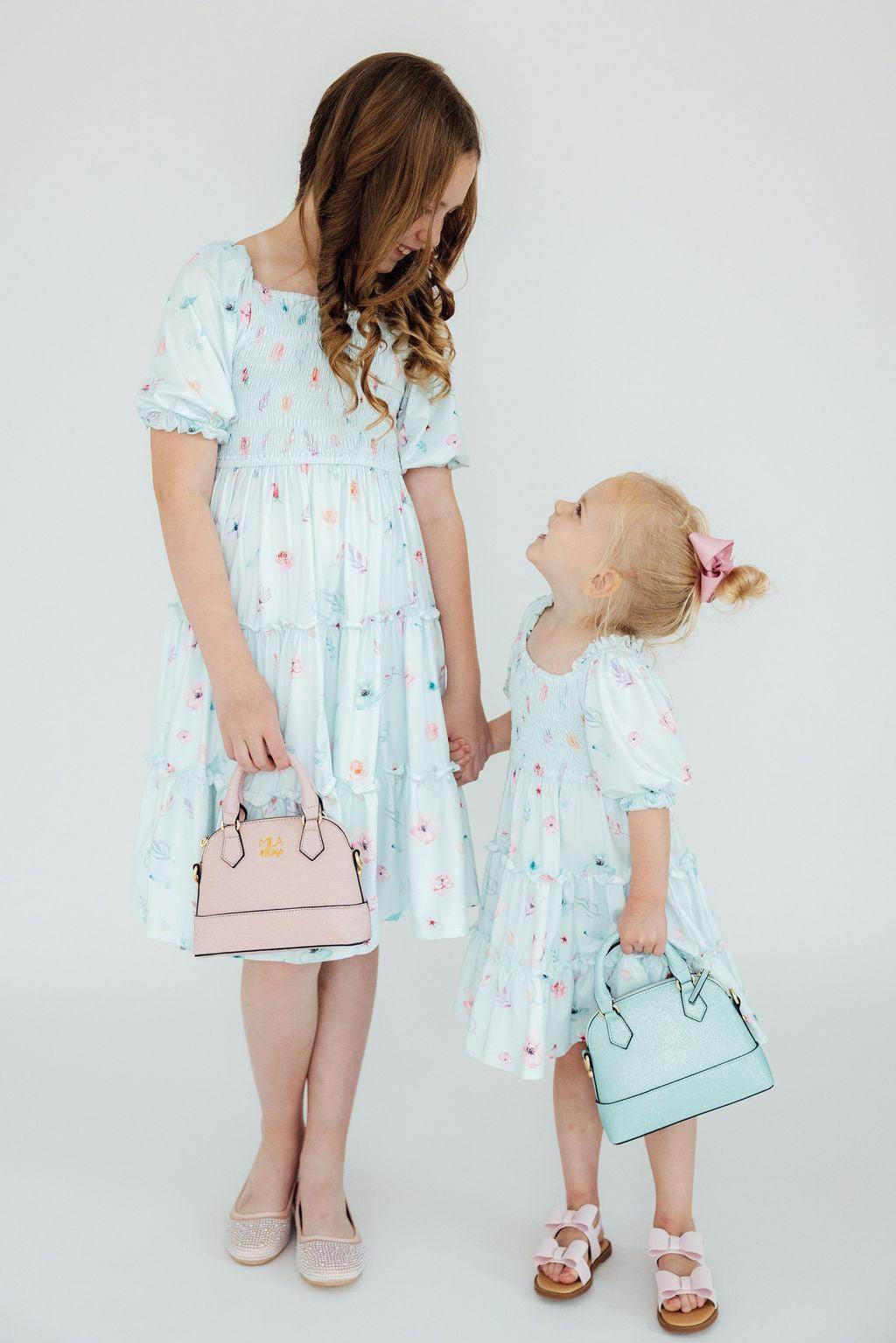 Butterfly Ballet Smocked Ruffle Dress detail view