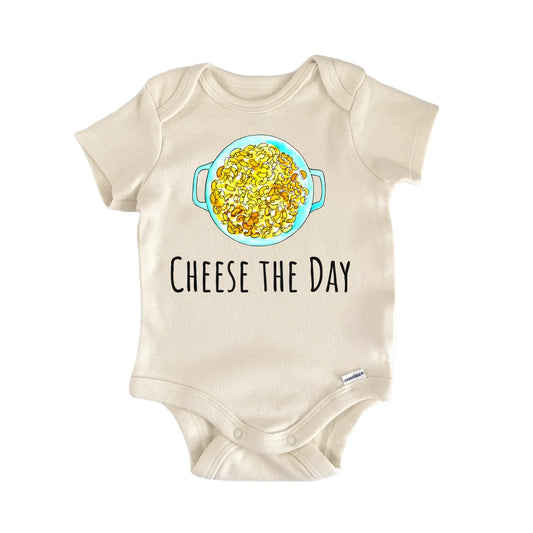 CHeese The Day Macaroni And Cheese Mac Baby Gift Baby Bodysuit