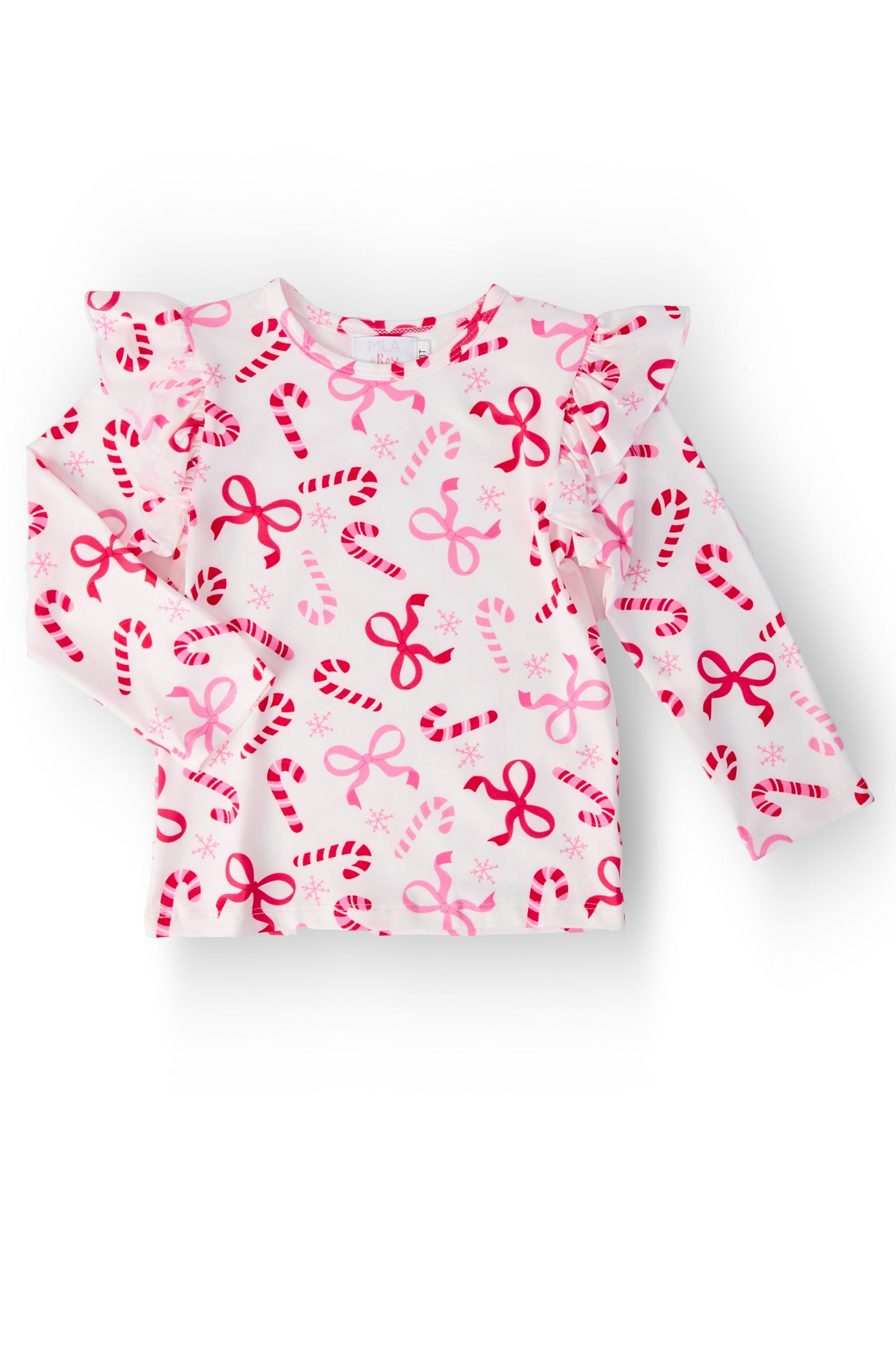 Candy Cane Lane L/S Ruffle Tee