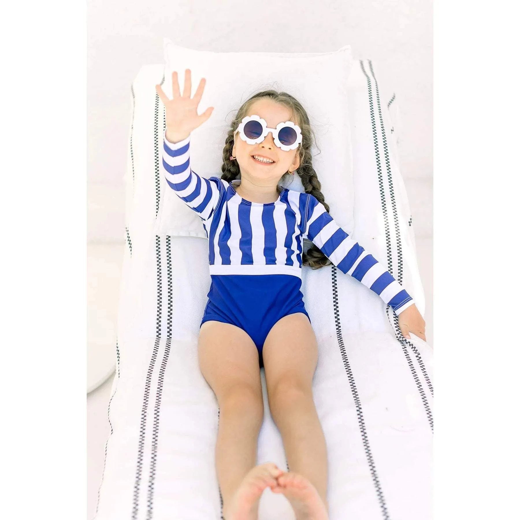 Capri Bowtie Rashguard - Navy stripes