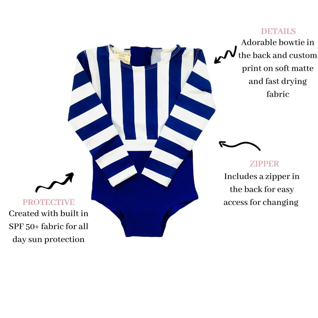 Capri Bowtie Rashguard - Navy stripes