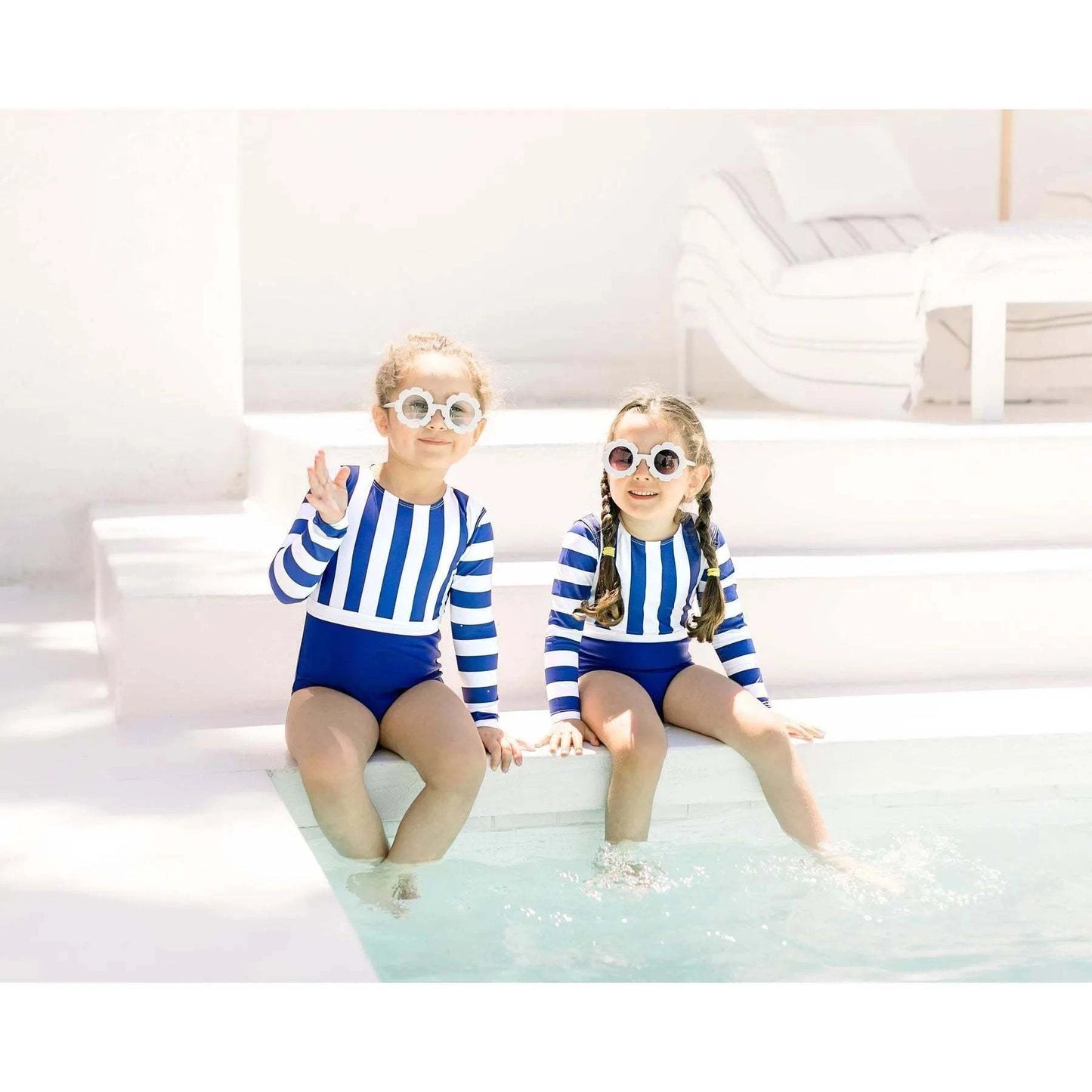 Capri Bowtie Rashguard - Navy stripes