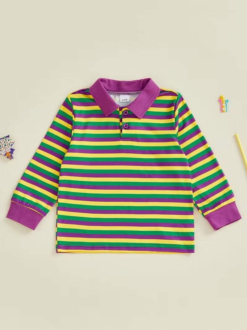 Mardi Gras carnival long sleeve top, back view
