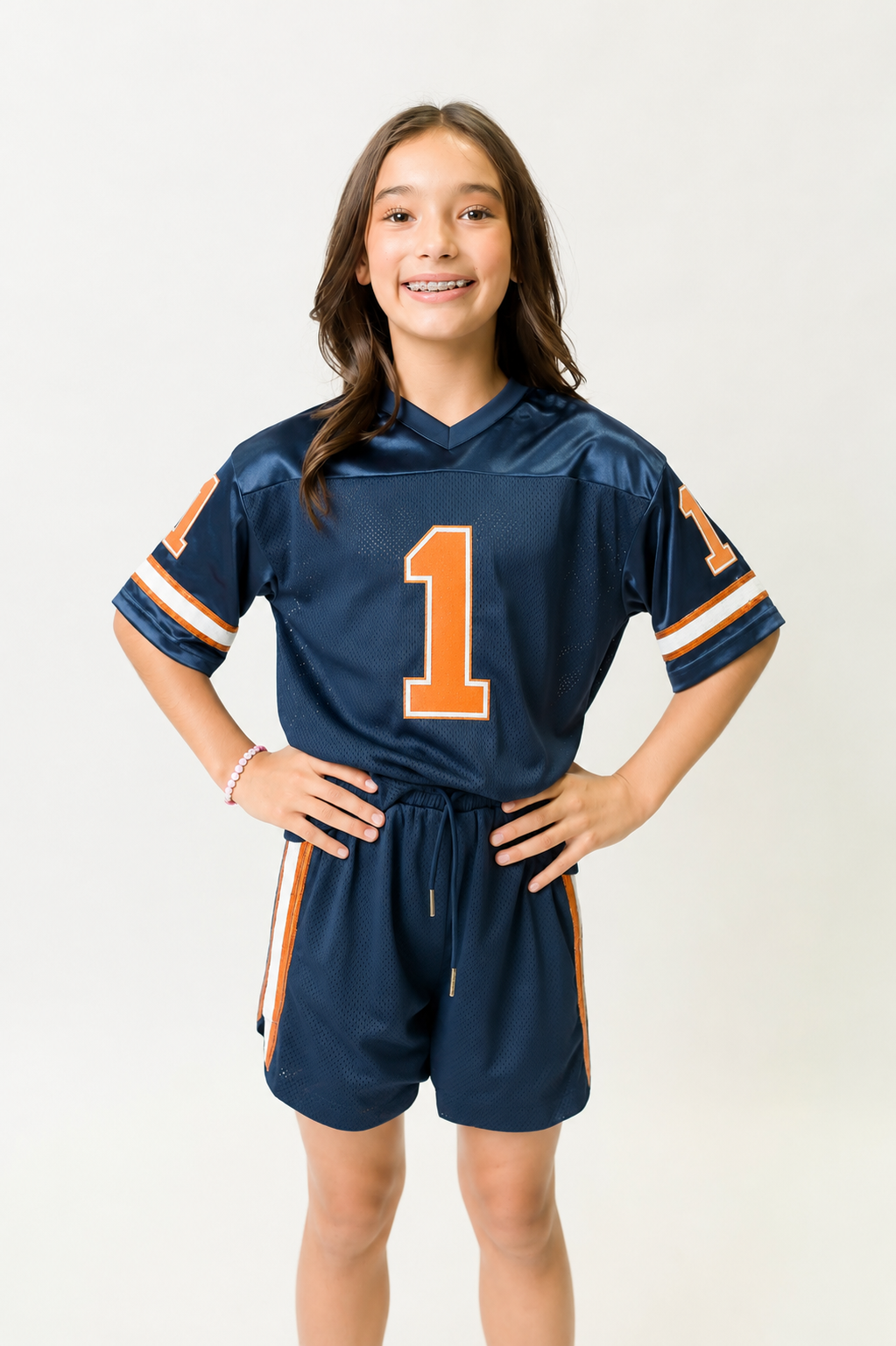 Navy and Orange Football Jersey