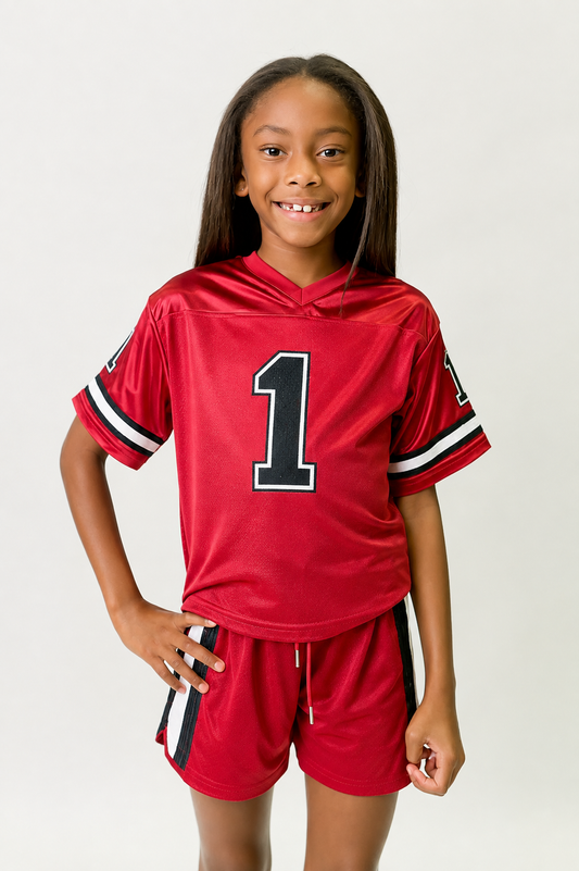 Red and Black Football Jersey