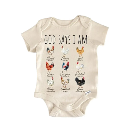 Chicken Religious God Newborn Baby Onesie®