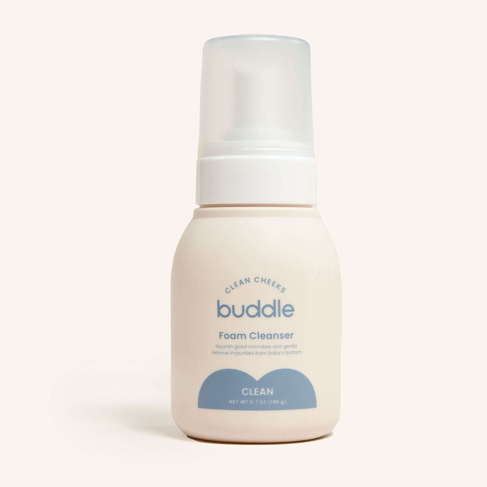 Buddle Clean Cheeks no-rinse foam cleanser for soothing and gentle baby skin care