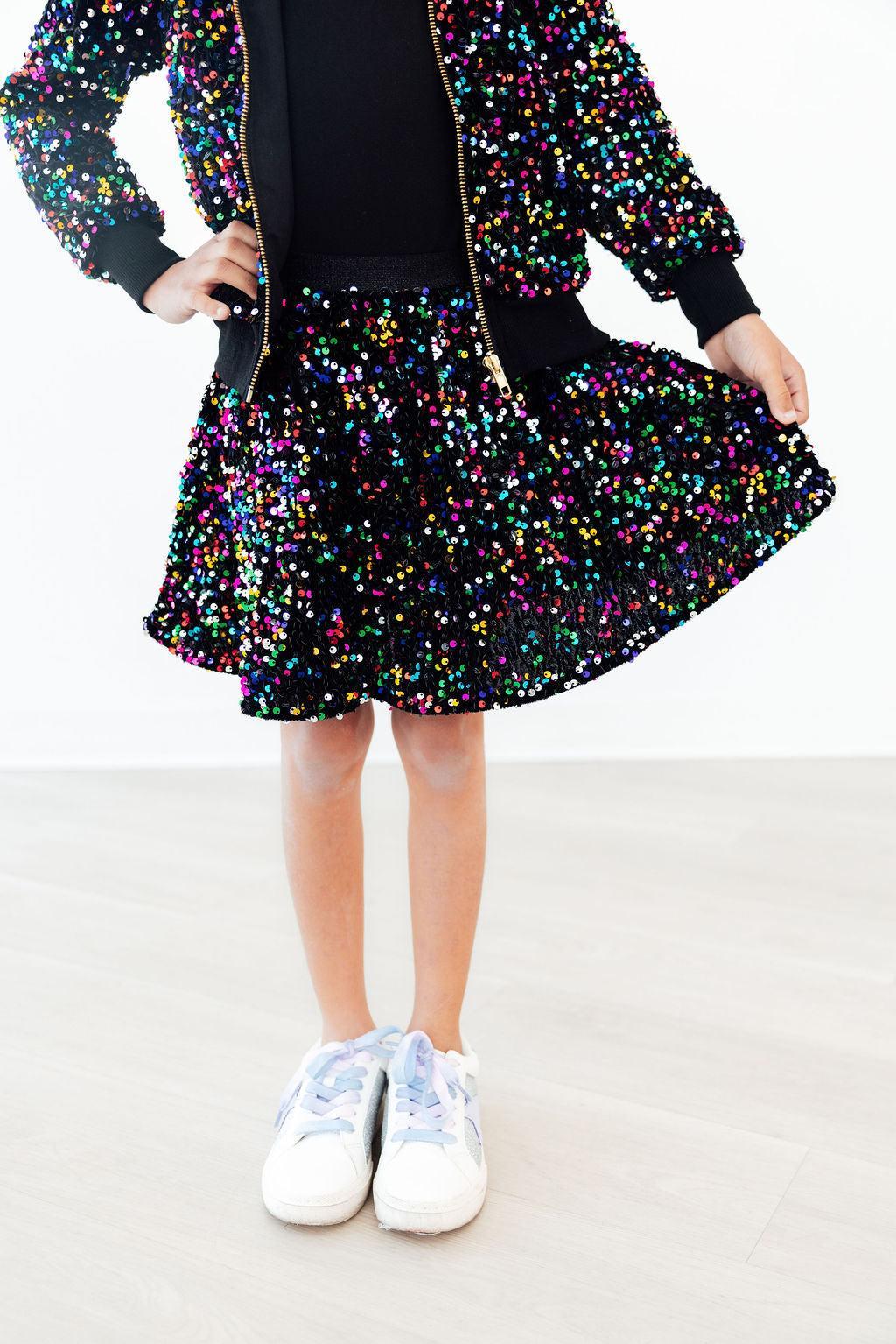 Confetti Velvet Sequin Twirl Skort