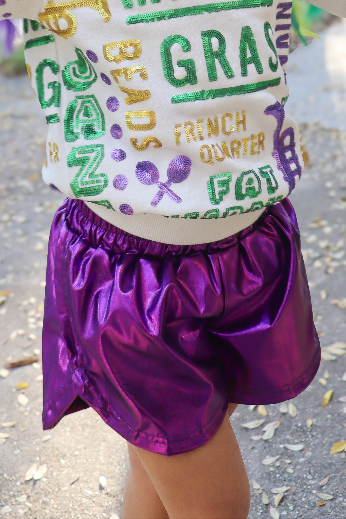 Purple Metallic Shorts