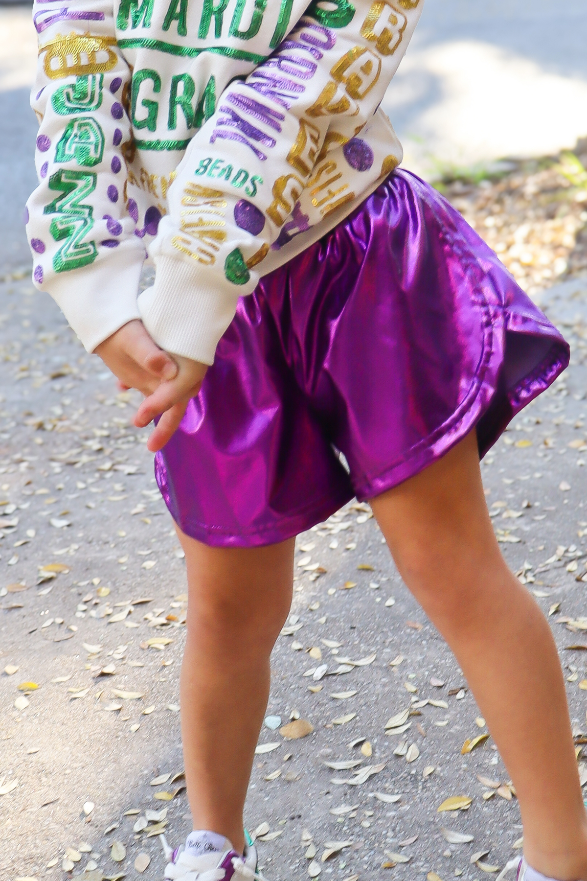 Purple Metallic Shorts