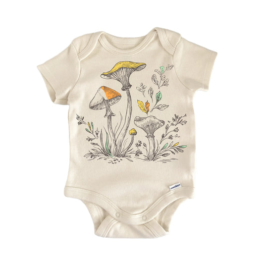 Cottagecore Mushroom Newborn Baby Onesie®
