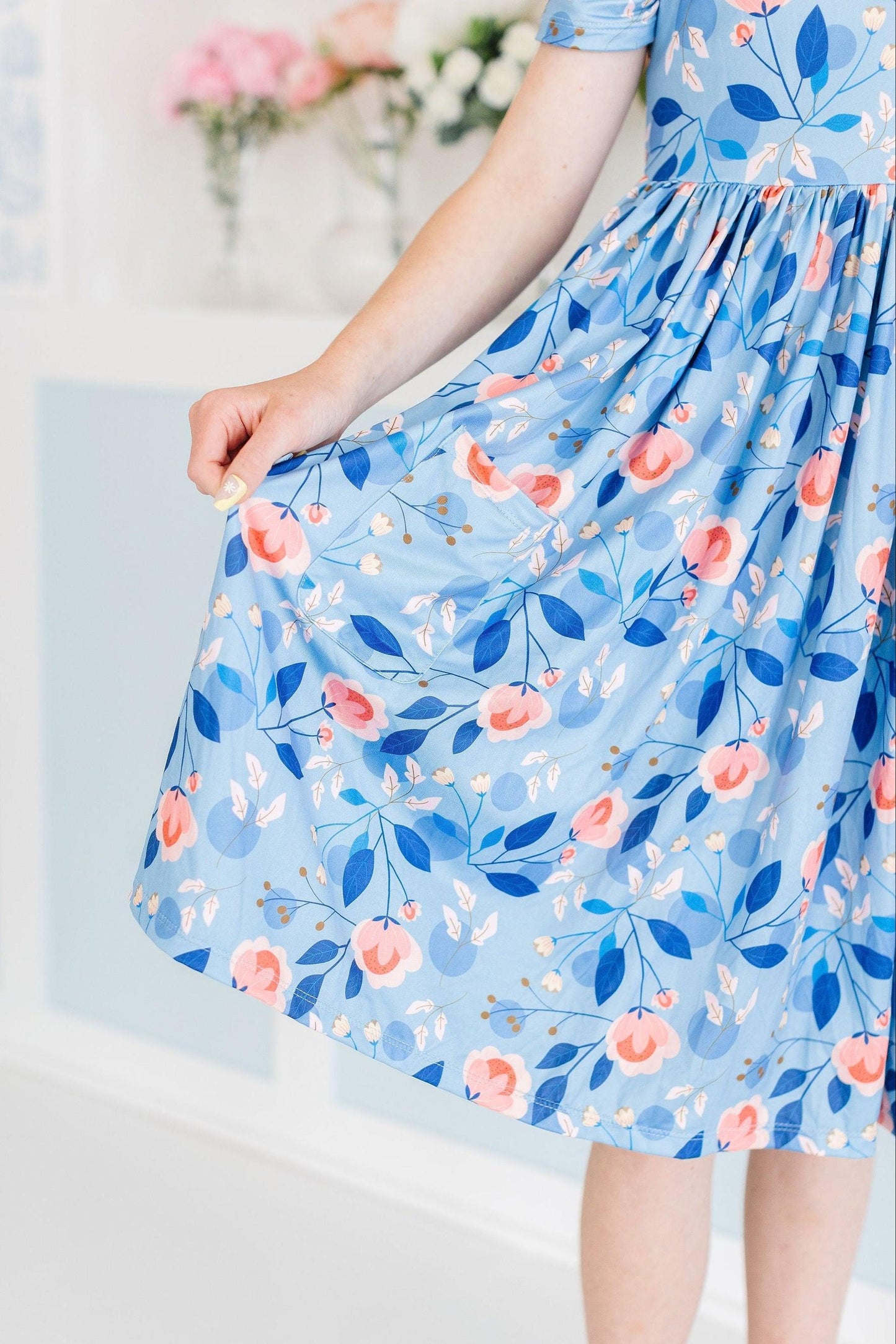 Country Blooms S/S Pocket Twirl Dress