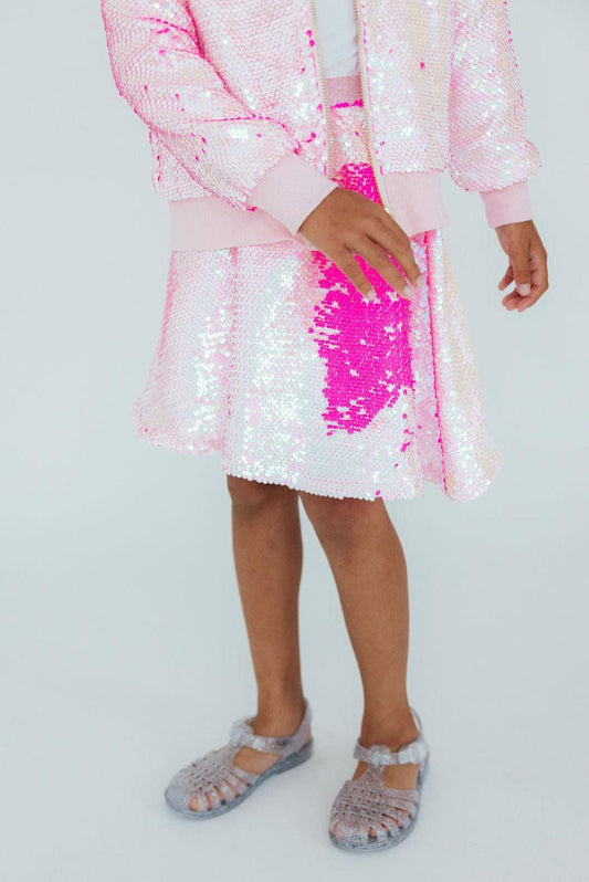 Diva Pink Flip Sequin Twirl Skort