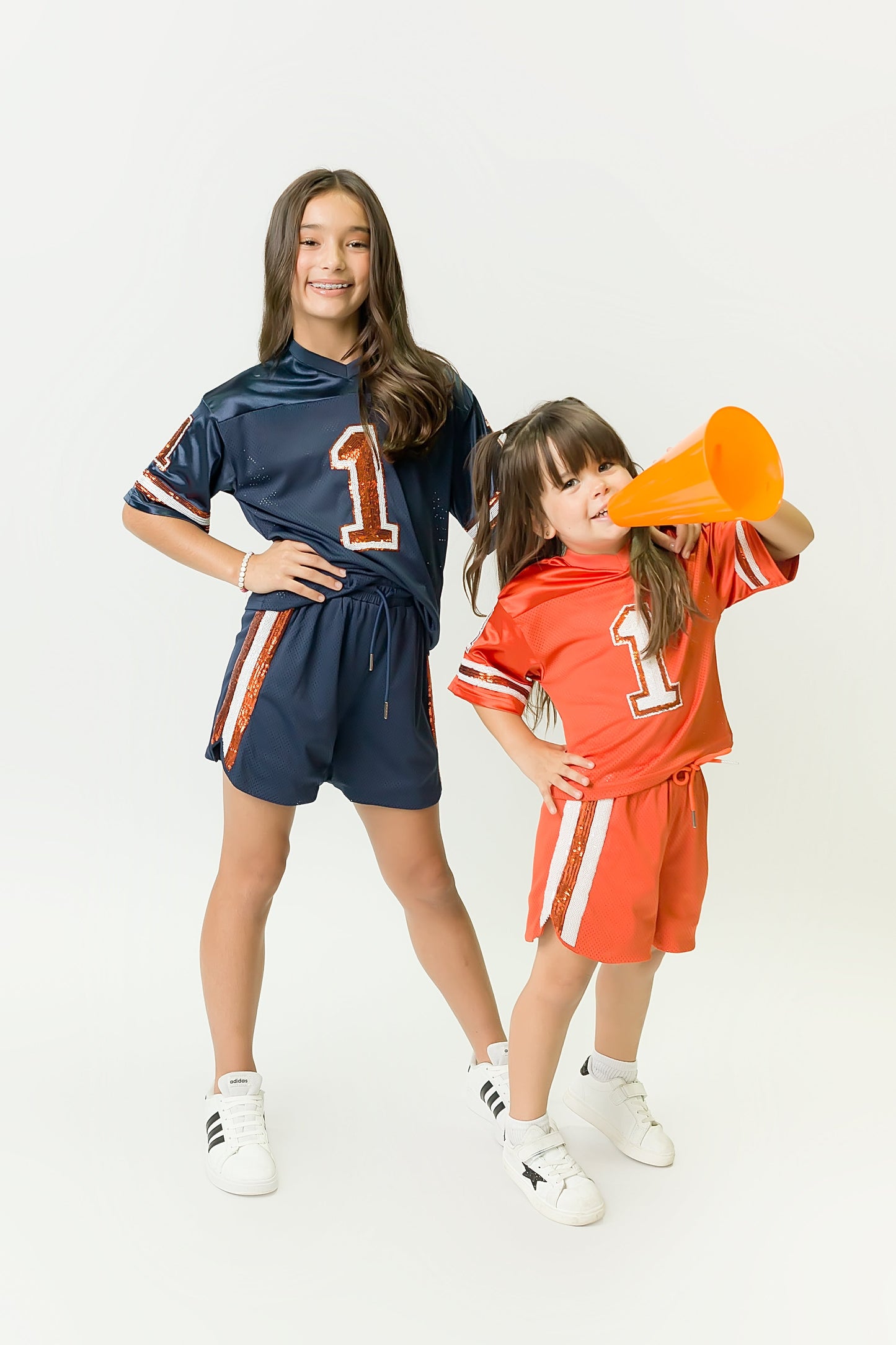 Burnt Orange and White Sequin Jersey