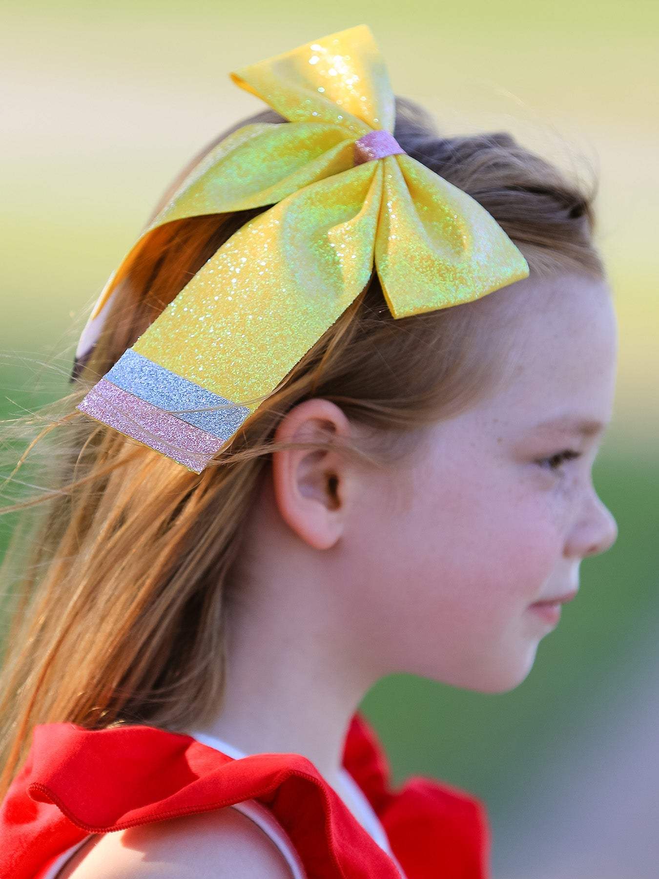 Back to School Sequin Bow Hairpin bows, detail view