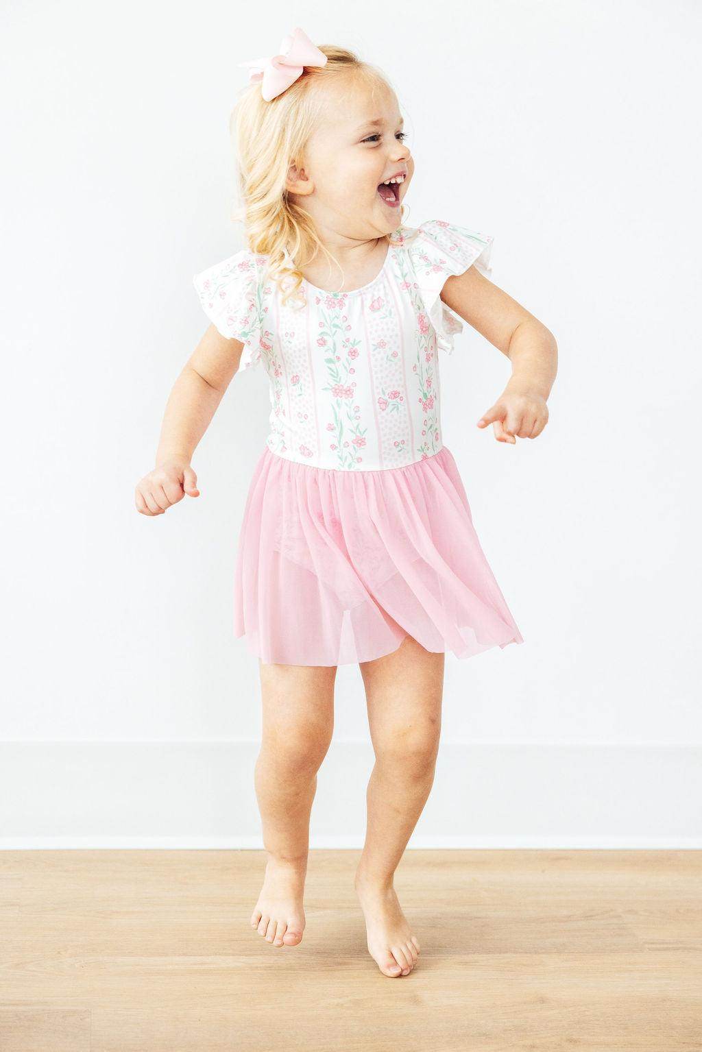 Fancy Florals S/S Twirl Leotard