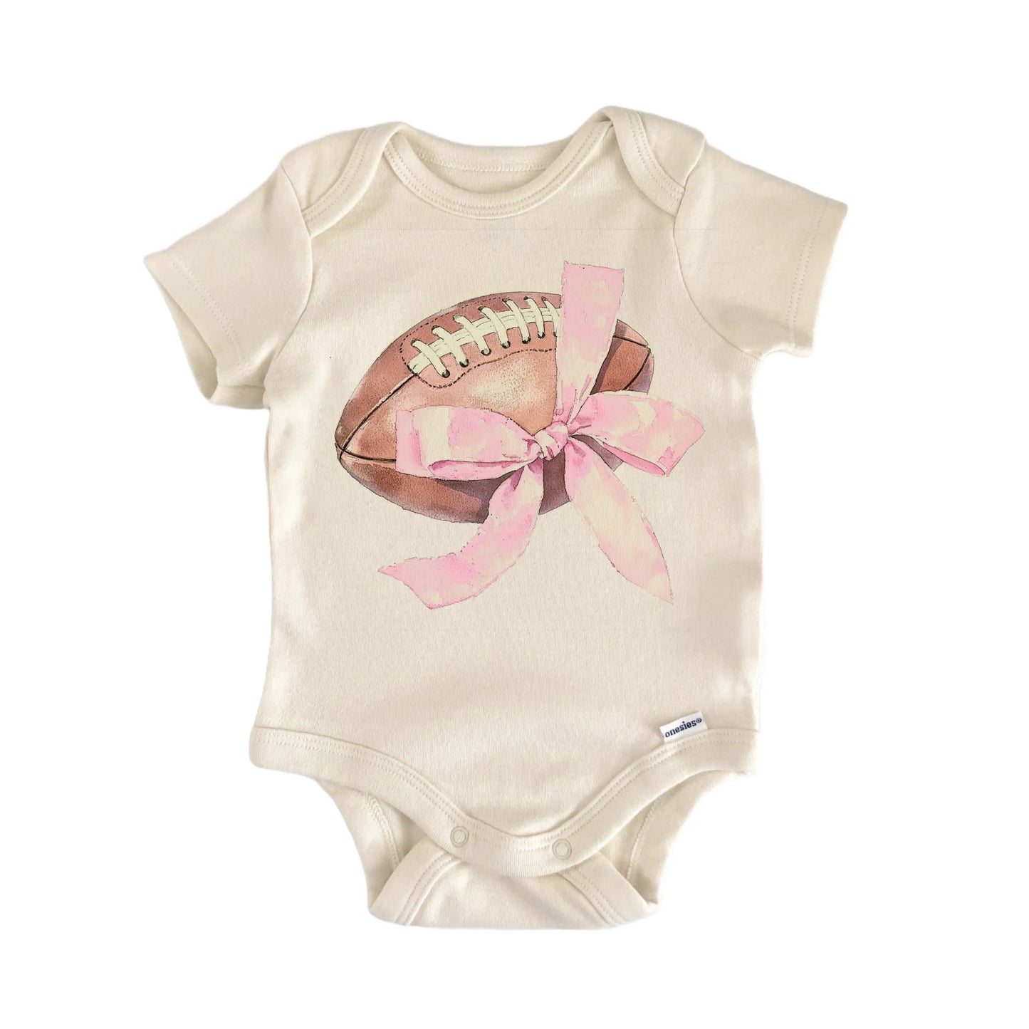 Football Pink Bow Newborn Baby Onesie® Onesie®