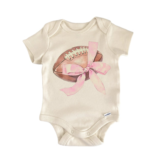 Football Pink Bow Newborn Baby Onesie®