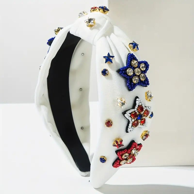 Fourth of July Headband Red White and Blue