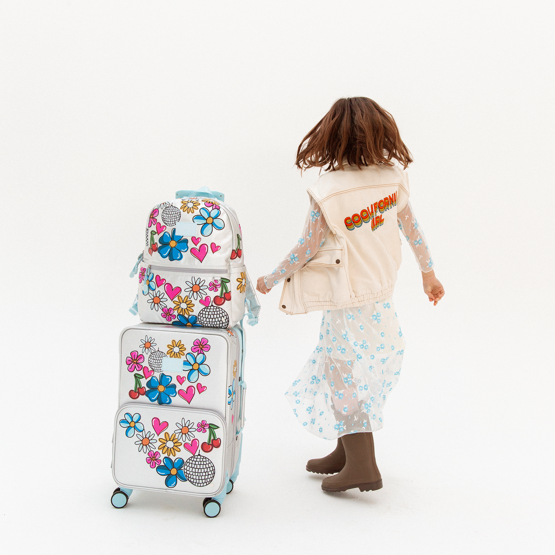 Logan Carry-On Suitcase in Graffiti, back view