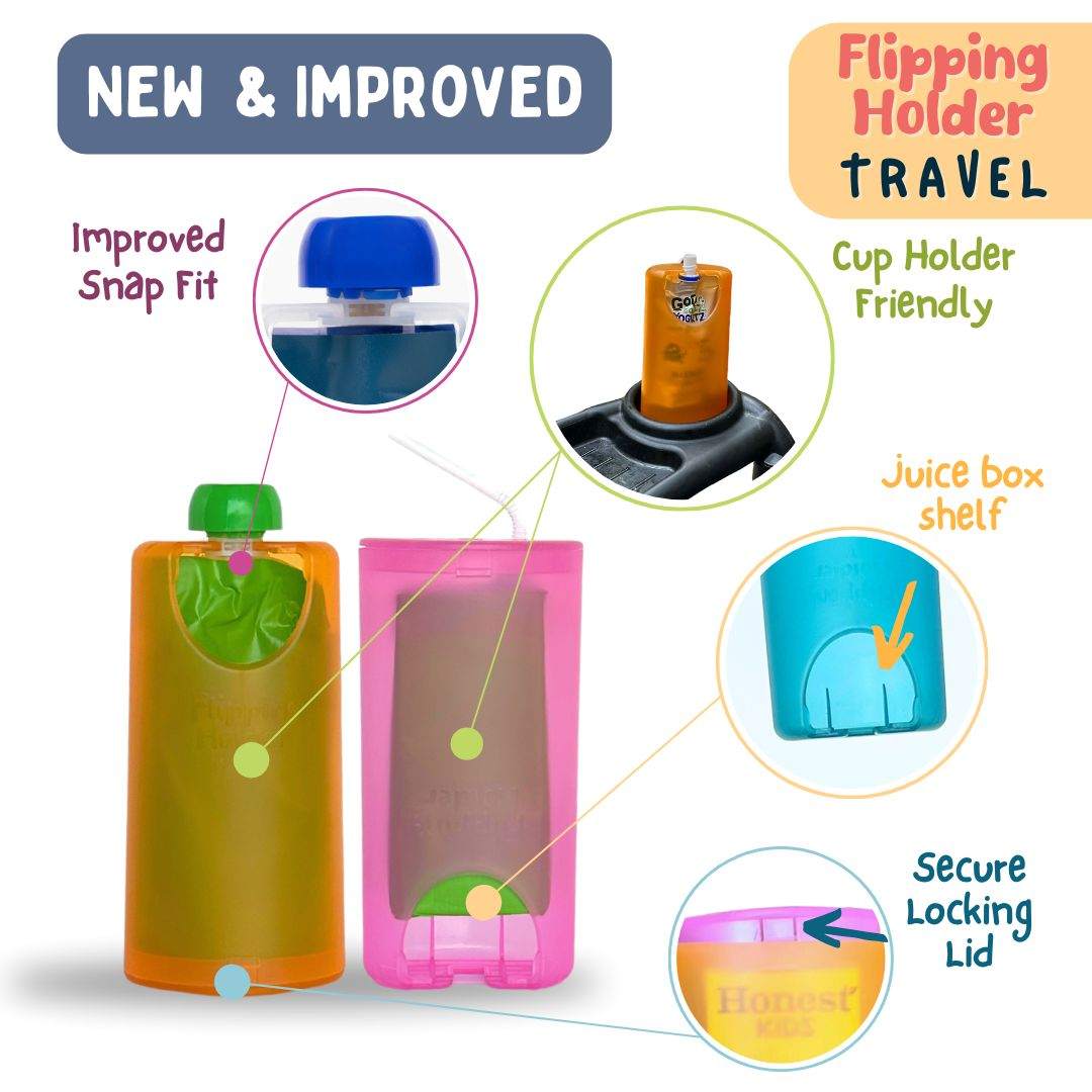 Flipping Holder Travel pouch holder, side view