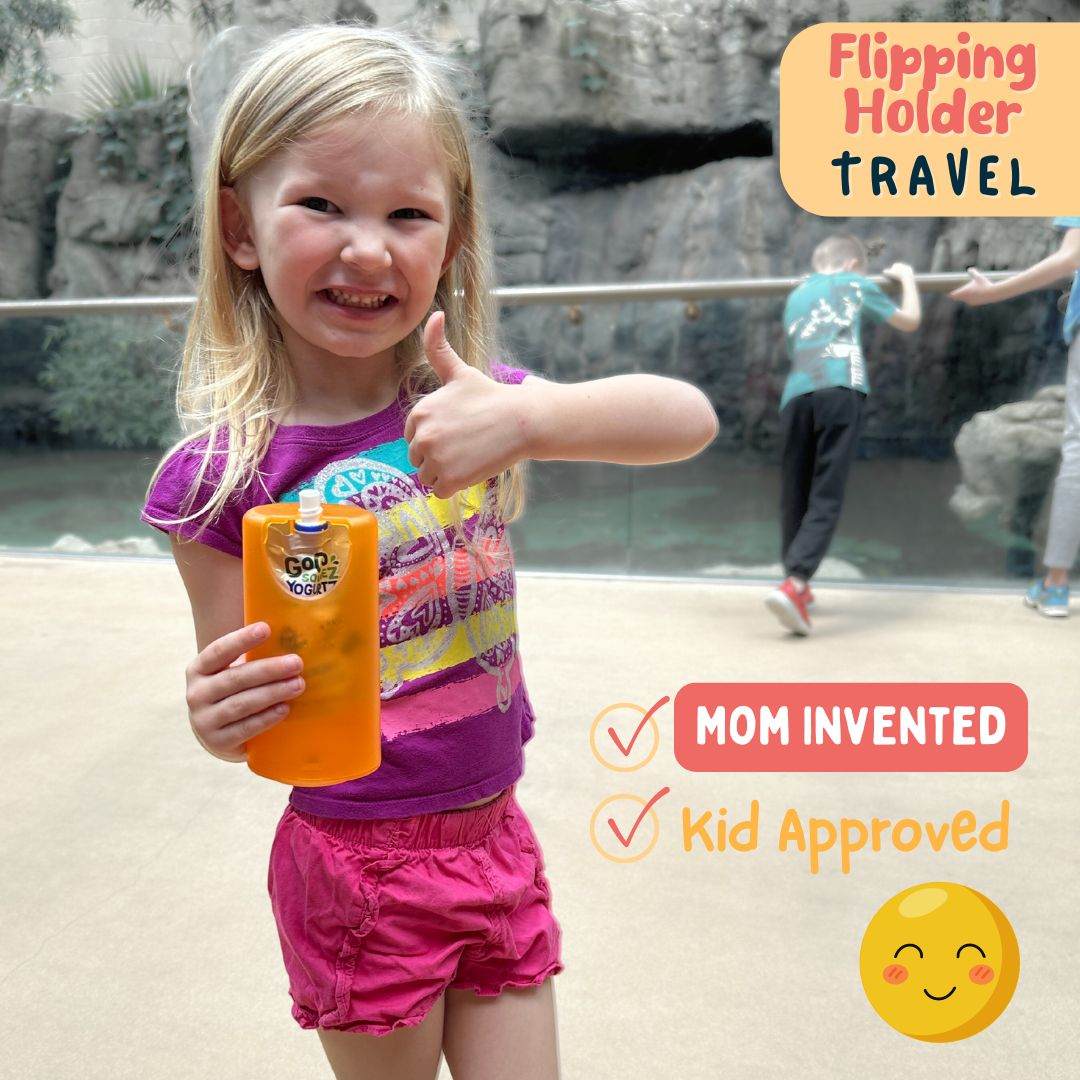 Flipping Holder Travel holding juice box, styling detail