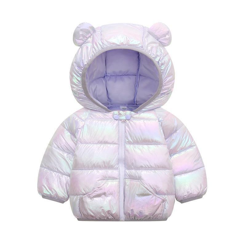 Shiny Toddler Baby Warm Hooded Coat Winter Outerwear Infant Clothes Cute Jacket Baby Clothes For Girls