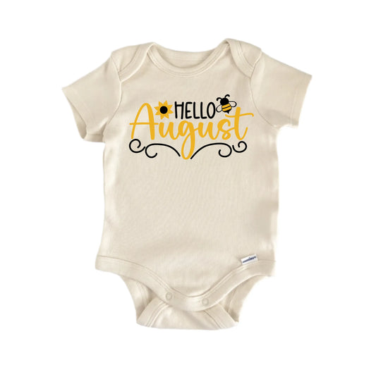Hello August Newborn Baby Onesie®