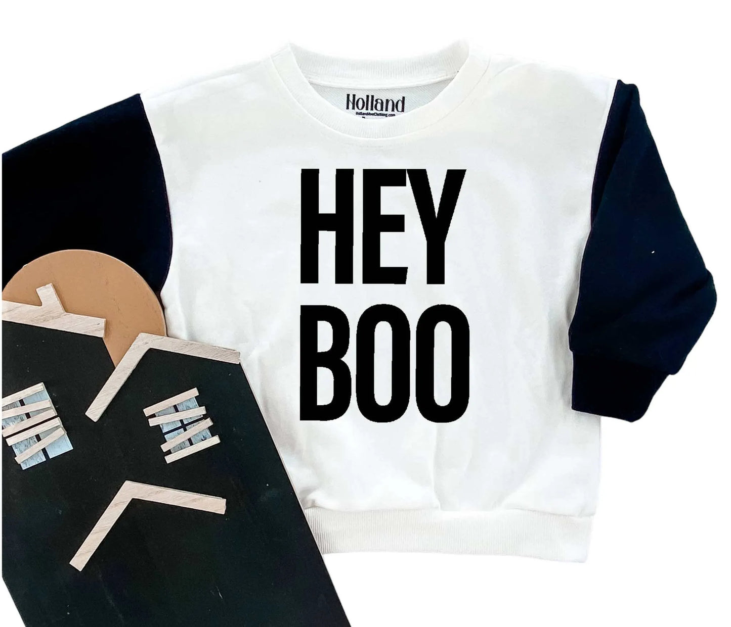 Holland Ave Clothing - Hey Boo | Kids Halloween Sweatshirt