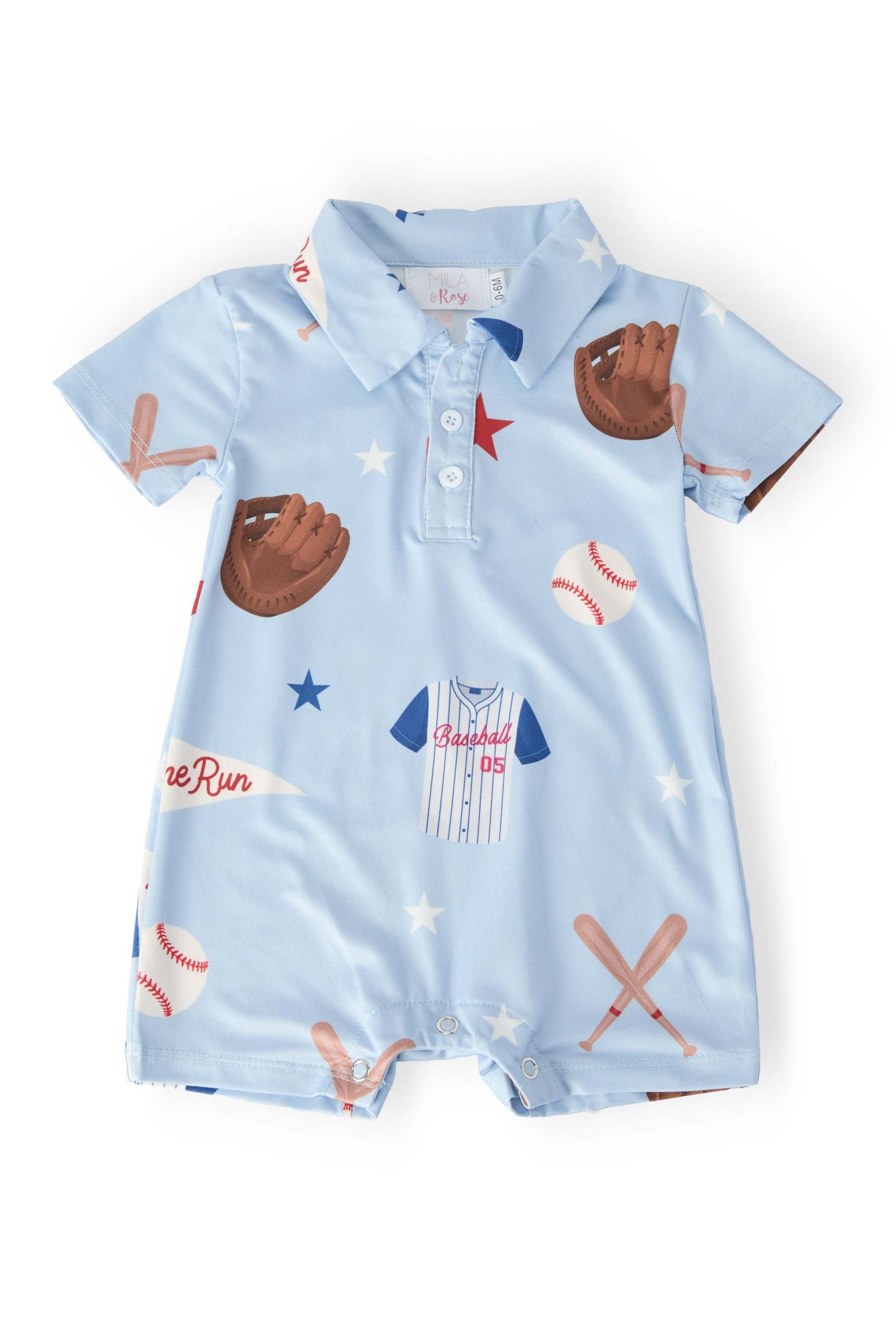 Home Run Polo Shorty One-Piece front view