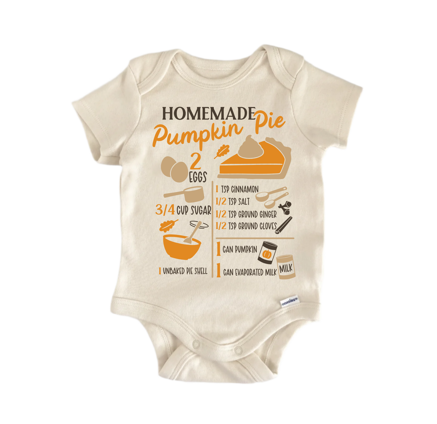 Homemade Pumpkin Pie Newborn Baby Onesie® Onesie®