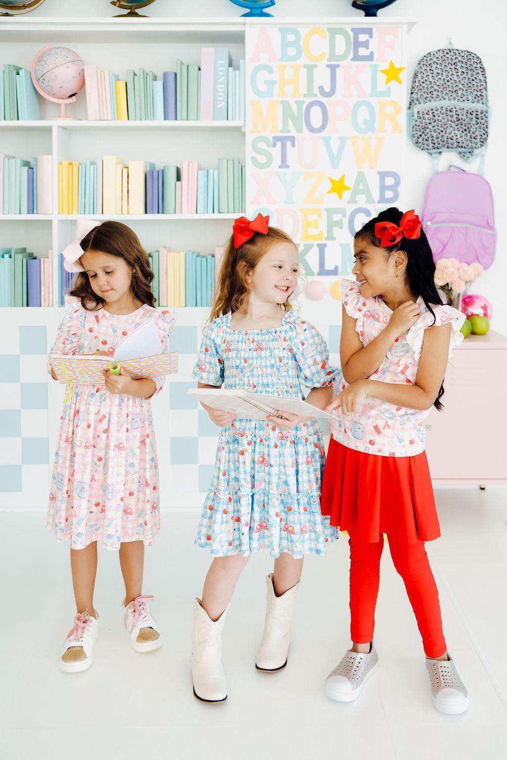 Honor Roll Smocked Ruffle Dress side view