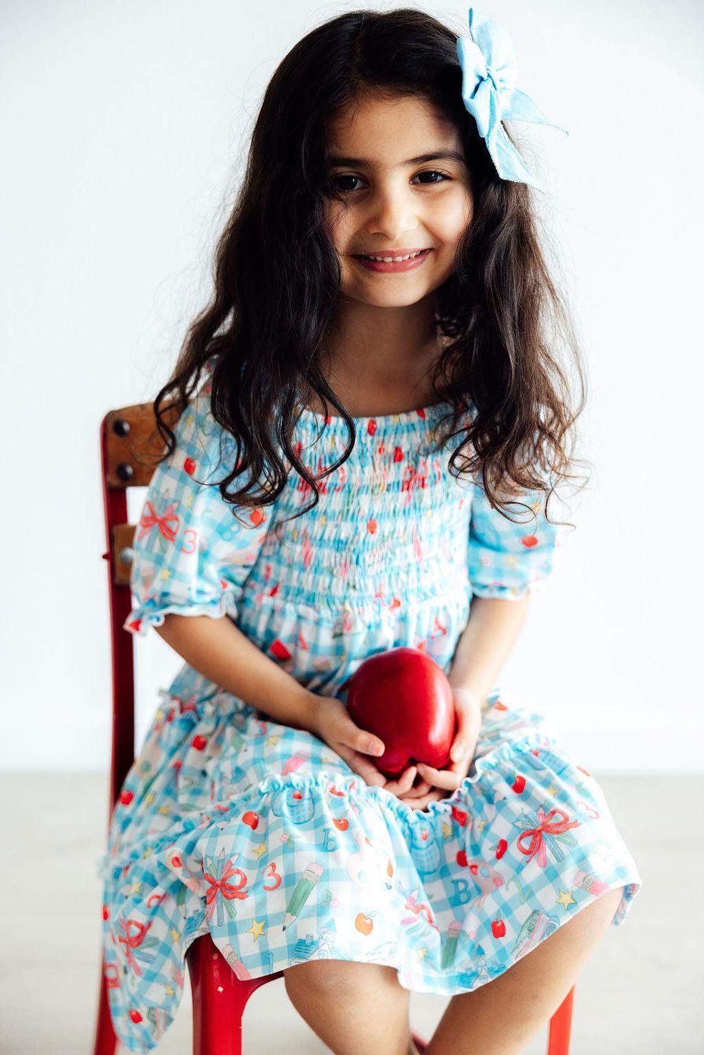 Honor Roll Smocked Ruffle Dress styling detail