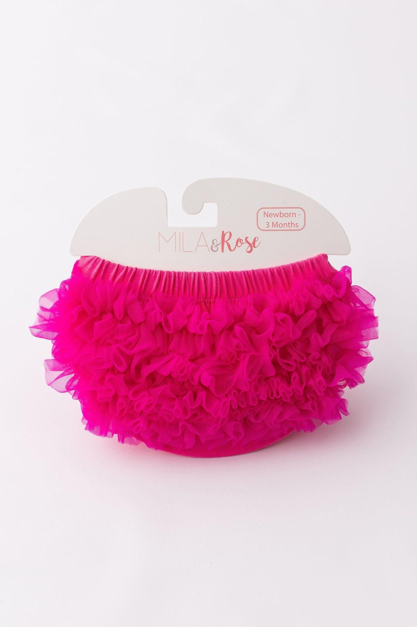Hot pink ruffle bum bloomer front view