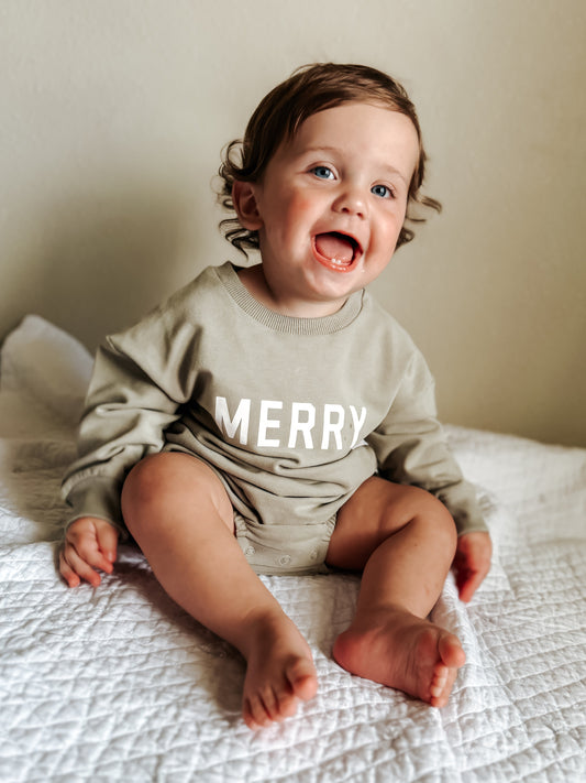 Merry Organic Cotton Sweatshirt Romper