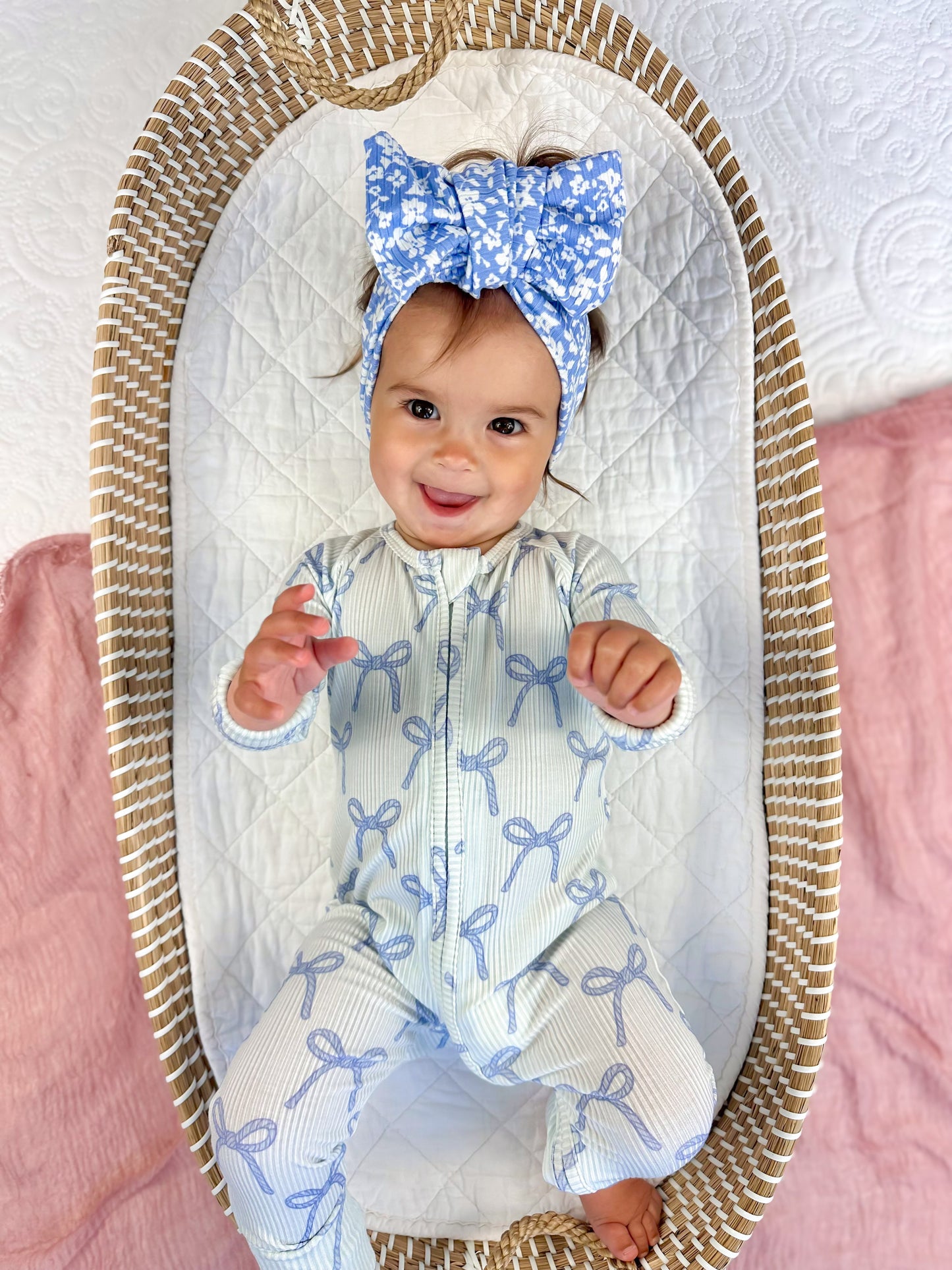 Blue Belle Ribbed Bamboo Zippy Pajamas