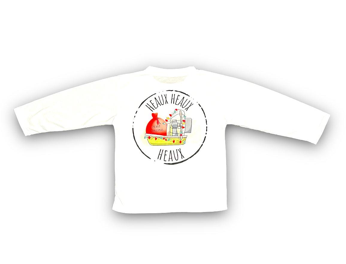 Heaux Long Sleeve Kid white shirt with playful graphic design and cozy fit for kids