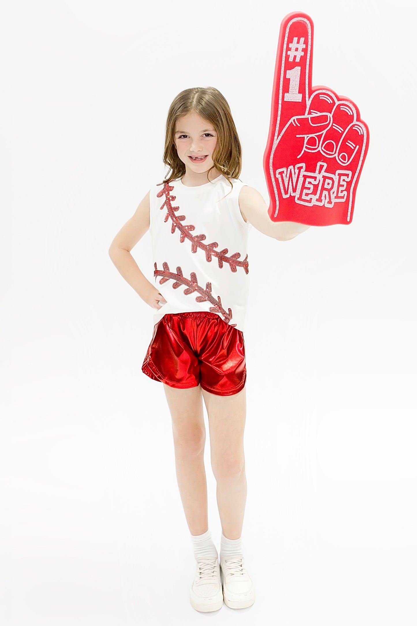 Red Metallic Shorts