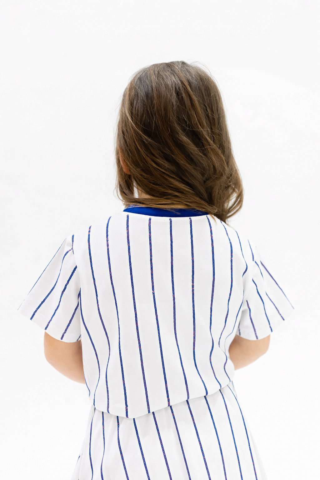 Baseball Royal Blue Striped Top
