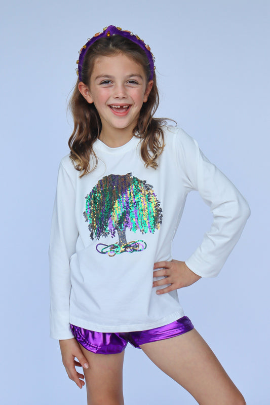 Mardi Gras Sequin Tree Long Sleeve