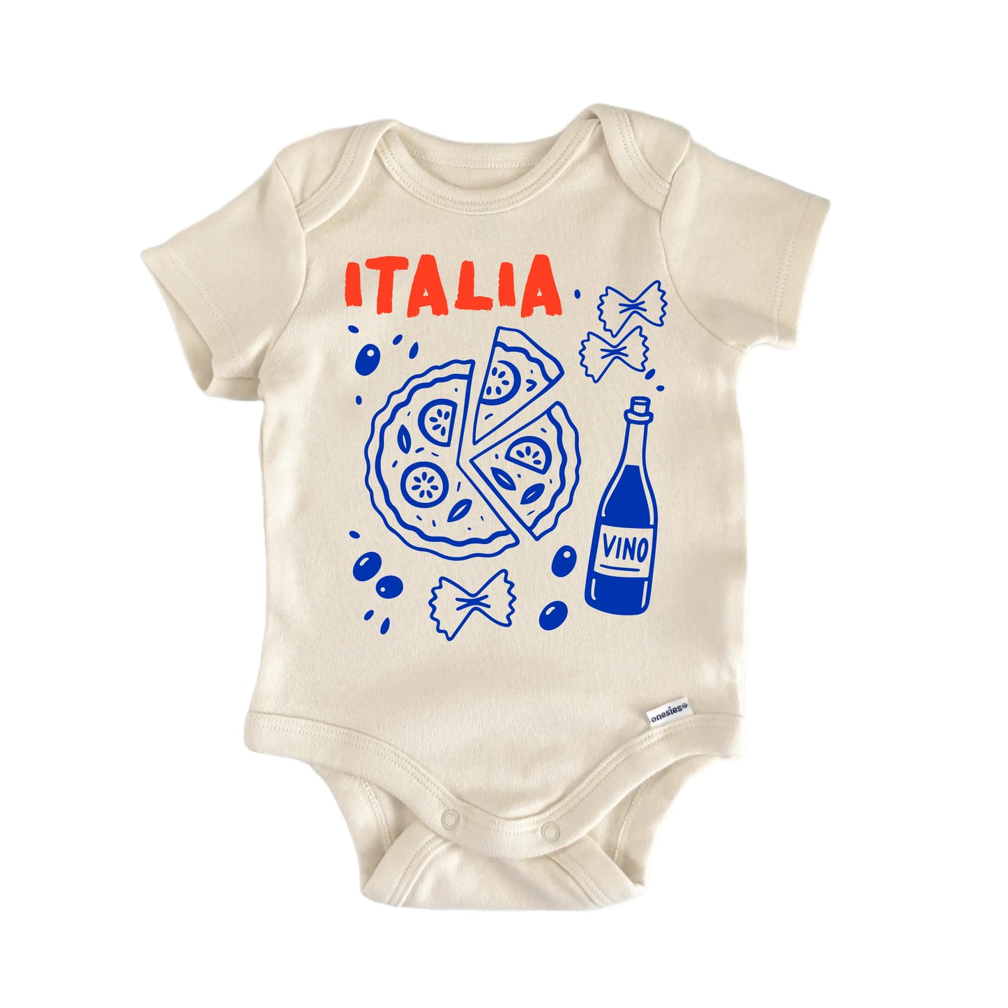 Italian Italy Pizza Wine Newborn Baby Onesie® Onesie®