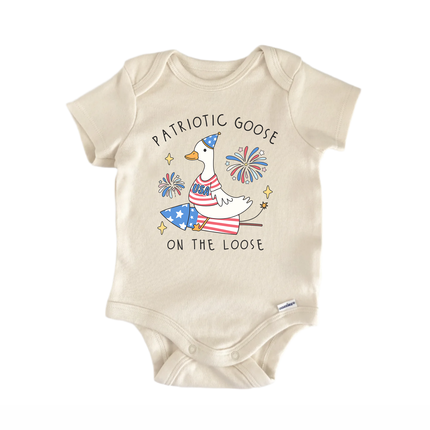 July 4Th Silly Goose 7 Newborn Baby Onesie® Onesie®