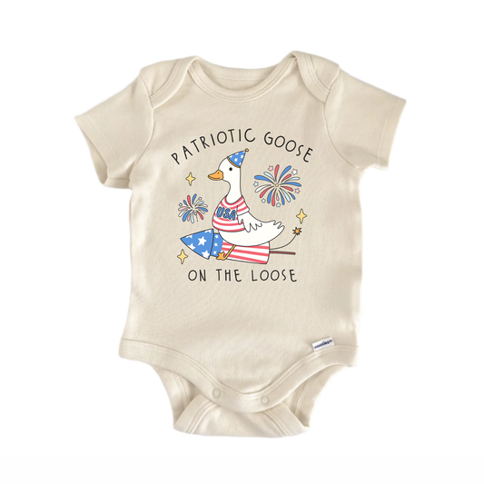 July 4Th Silly Goose 7 Newborn Baby Onesie® Onesie®