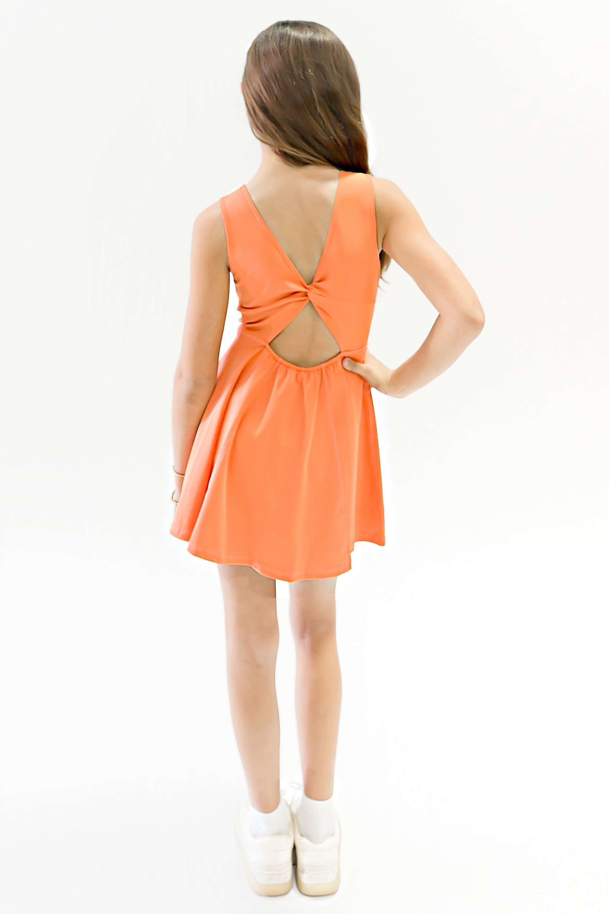 Keller Dress - Tangerine detail view