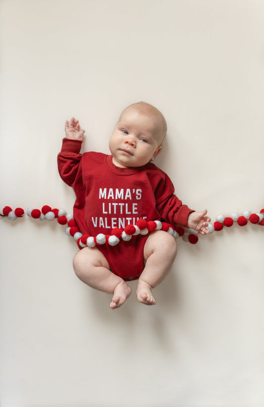 Mama's Little Valentine Sweatshirt Romper - more colors
