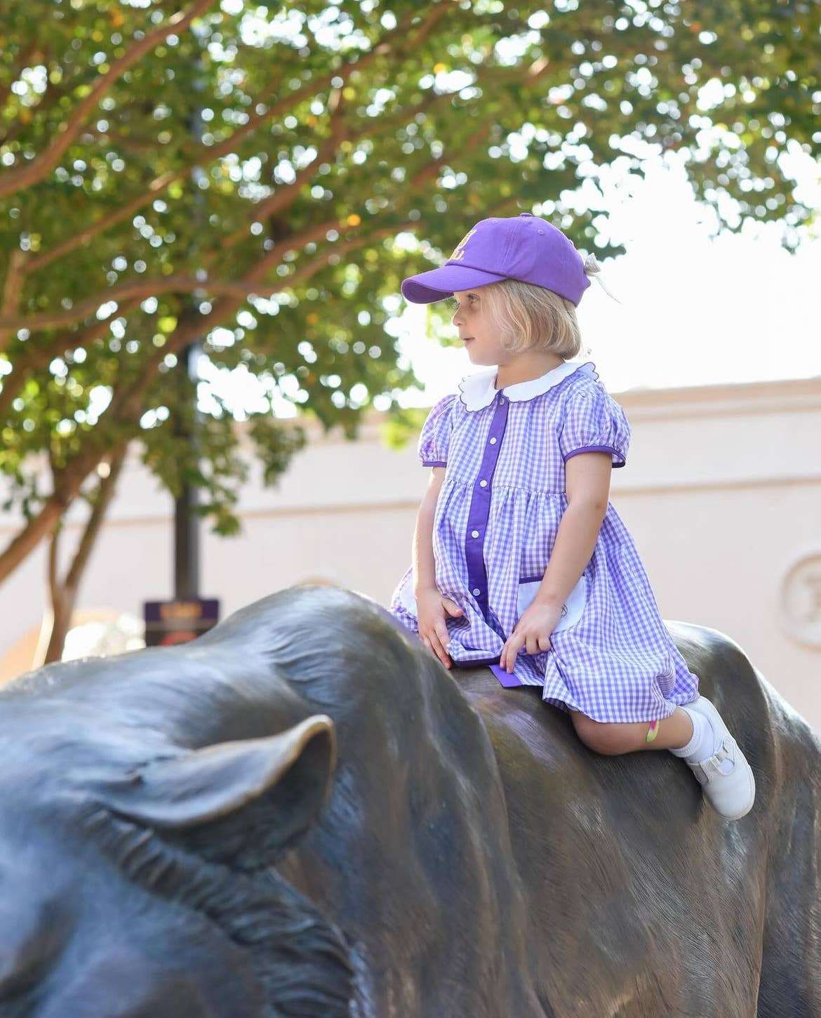 LSU Tigers seersucker bow baseball hat, additional view