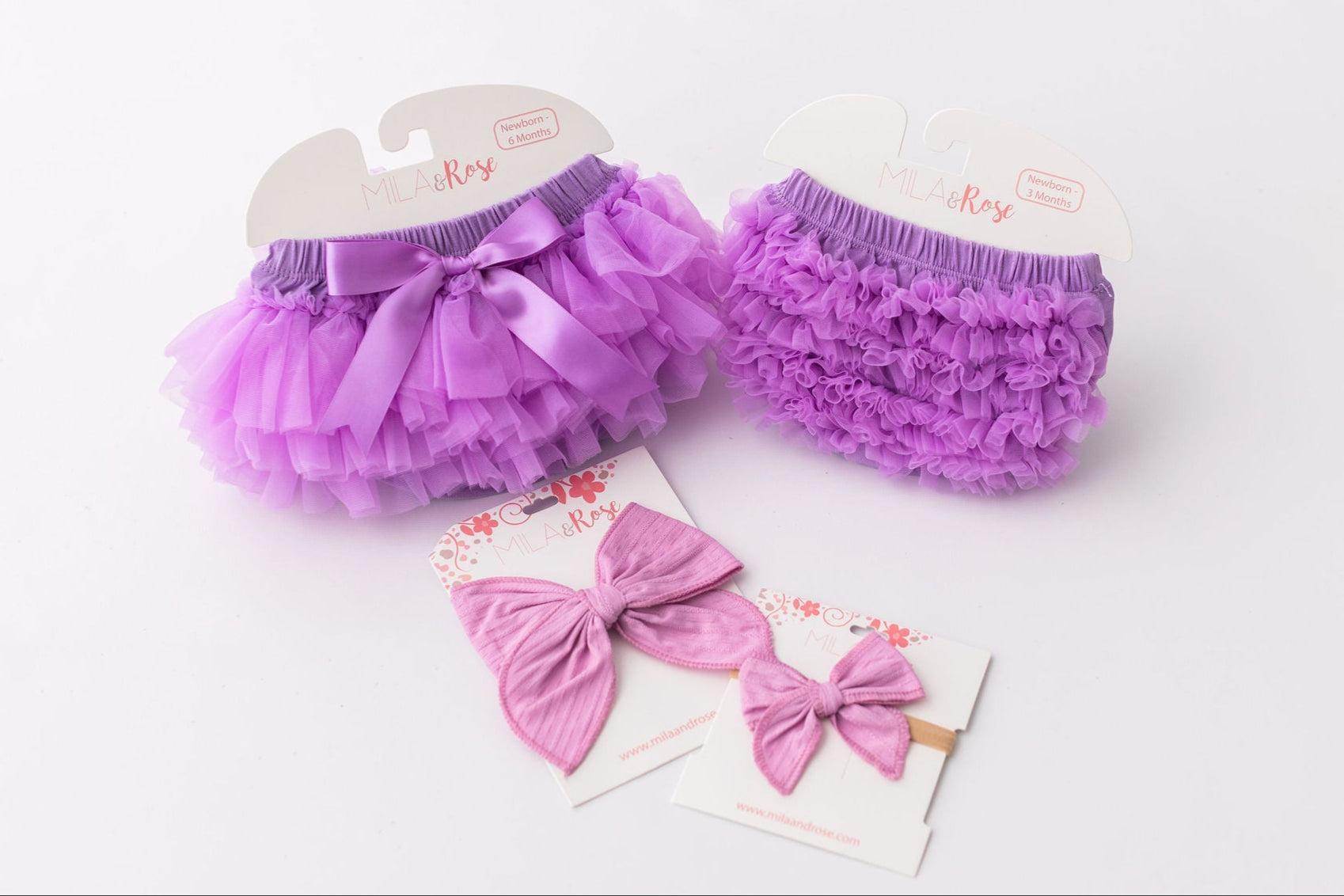 Lavender Ruffle Tutu Bloomer - side view