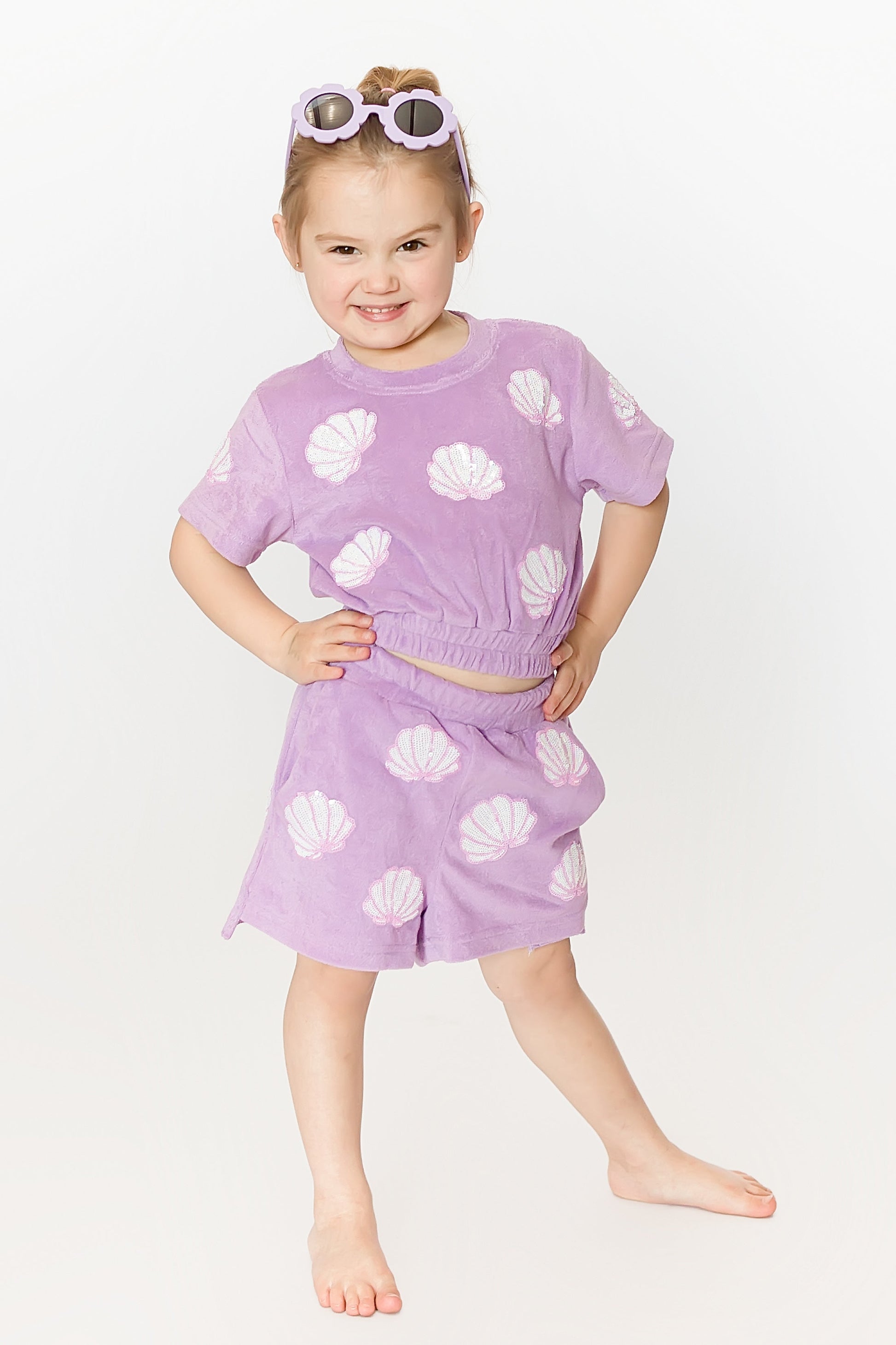 Lavender Terry Cloth Seashell Top - back view